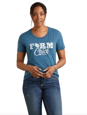 Ariat Women's Farm Chick Blue Tee 10042792