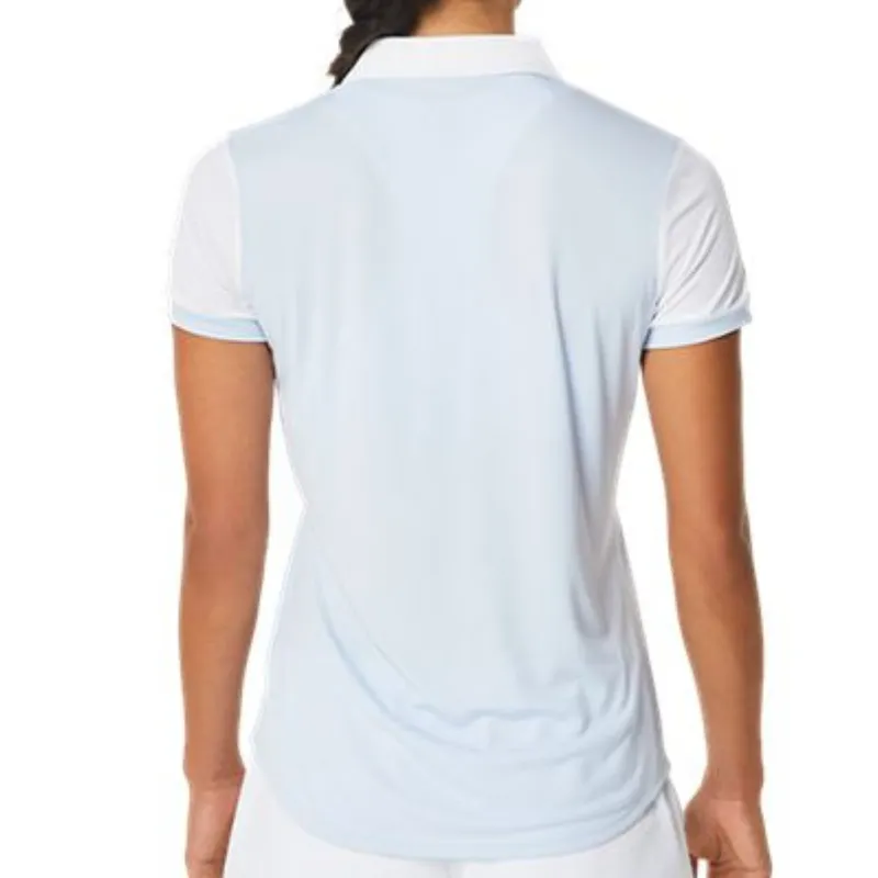 Asics Women Court Polo Shirt - Soft Sky / Brilliant White