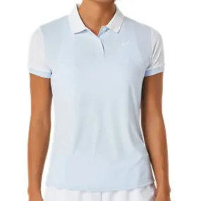 Asics Women Court Polo Shirt - Soft Sky / Brilliant White