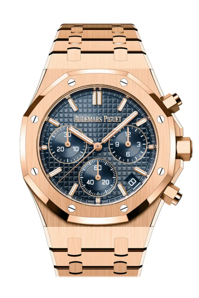 Audemars Piguet Royal Oak 41 Chronograph Rose Gold Bleu Nuit, Nuage50 Blue Dial 26240OR.OO.1320OR.01 DCM