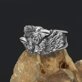 Bague Corbeaux messagers d'Odin