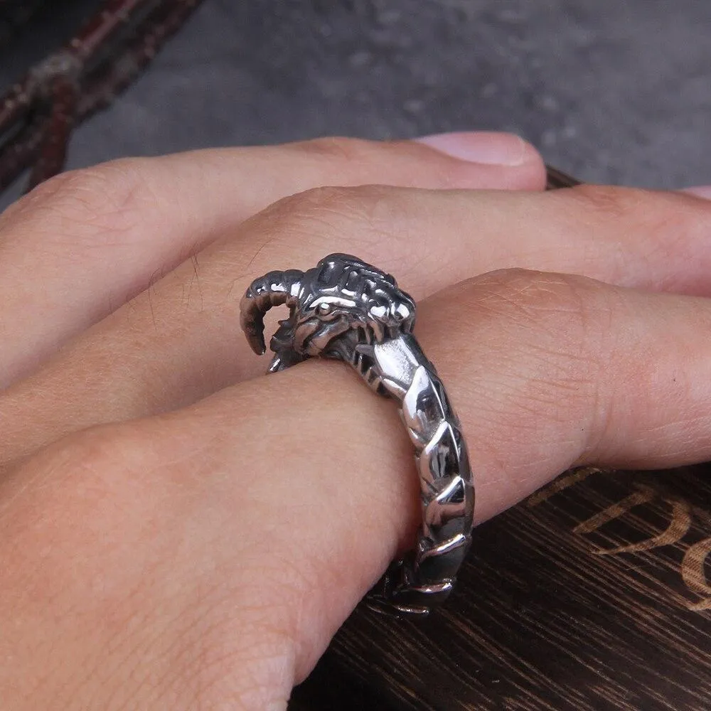 Bague serpent acier inoxydable - Ouroboros