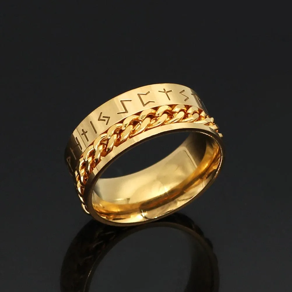 Bague Viking moderne - runes sacrées