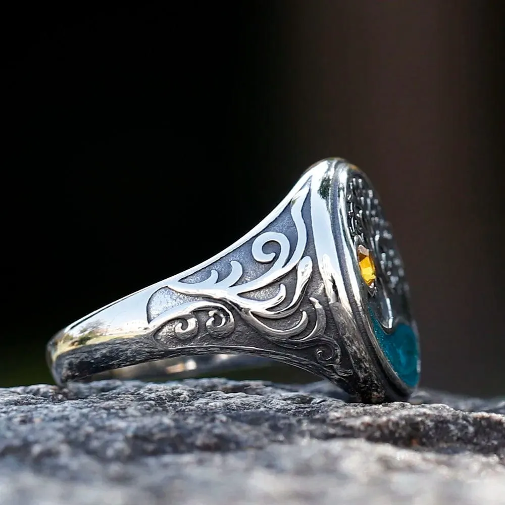 Bague Yggdrasil "Marche vers la lumière"