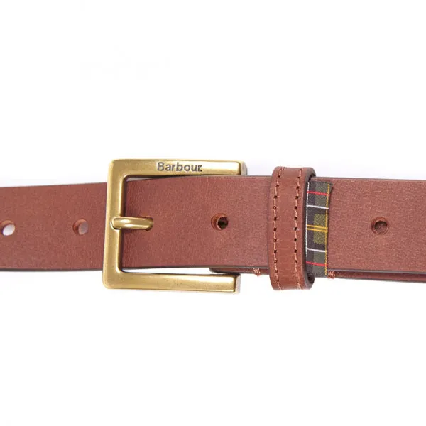 Barbour Pull Up Leather Belt Dark Tan