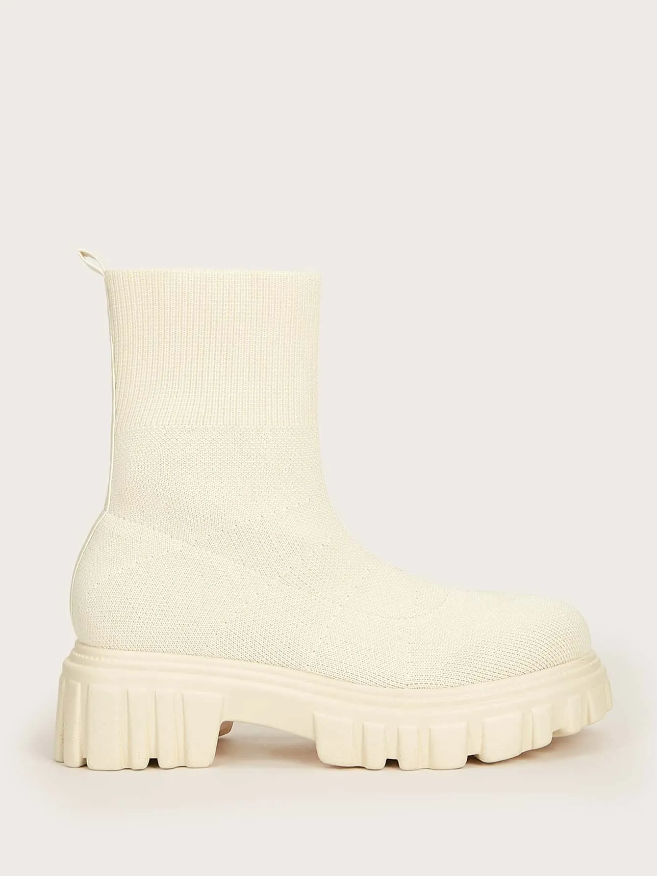 Basic Minimalist Knit Platform Sock Boots