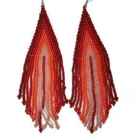 Beaded Earrings - Red