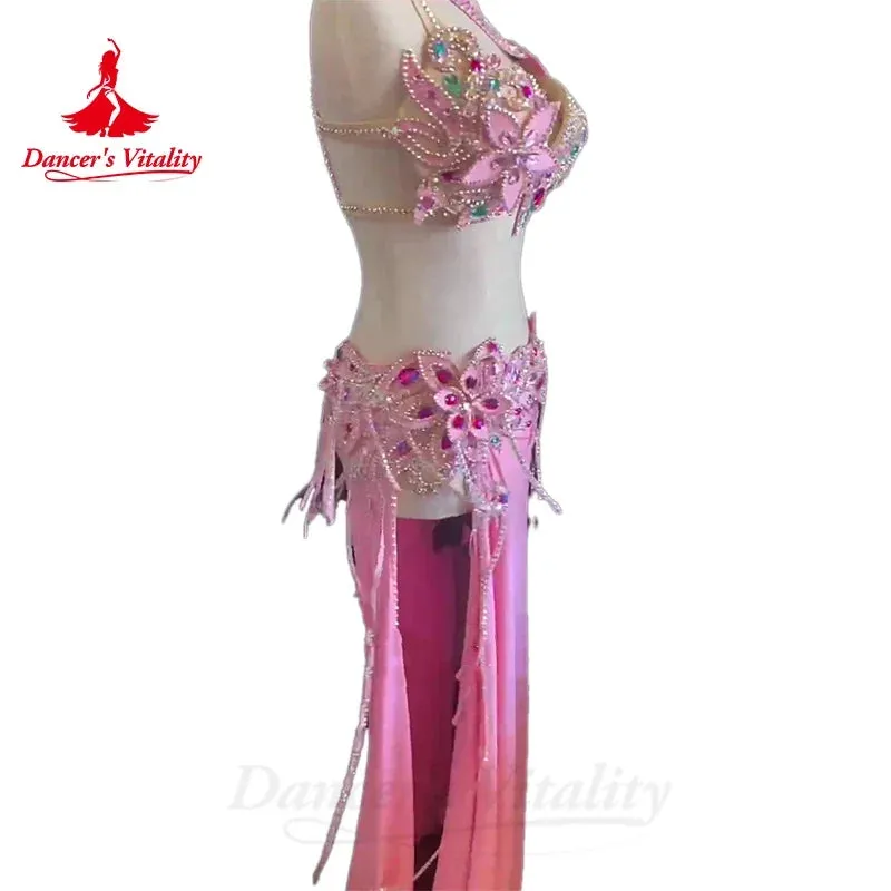 Belly Dancer Costume for Women Senior AB Stones Bra long Skirt 2pcs Adult Children Oriental Belly Dancing Professional Outfit