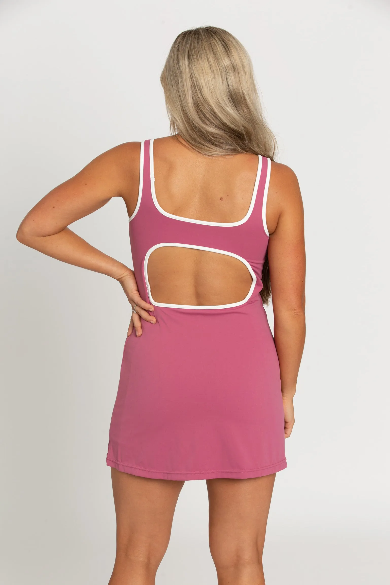 Berry Open Back Active Dress