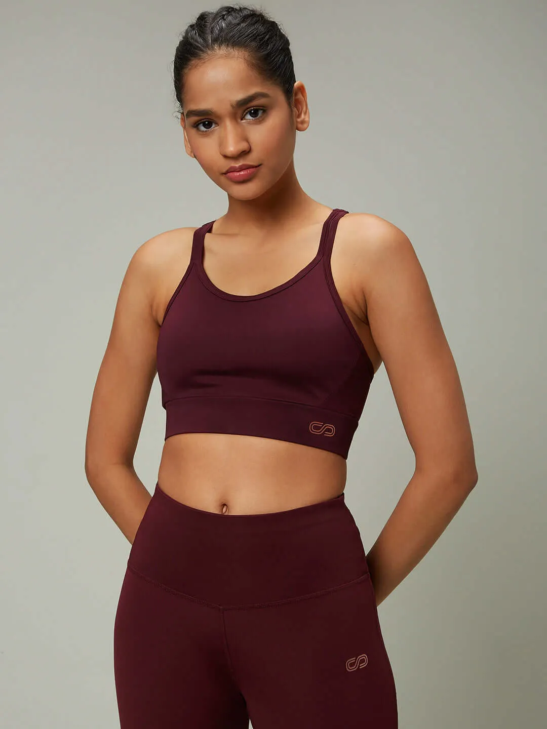 Biker Kross Bra Plum