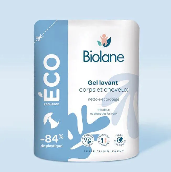 Biolane 2 in 1 Hair and Body Cleanser Eco-Pack (Gel Lavant) 500ml