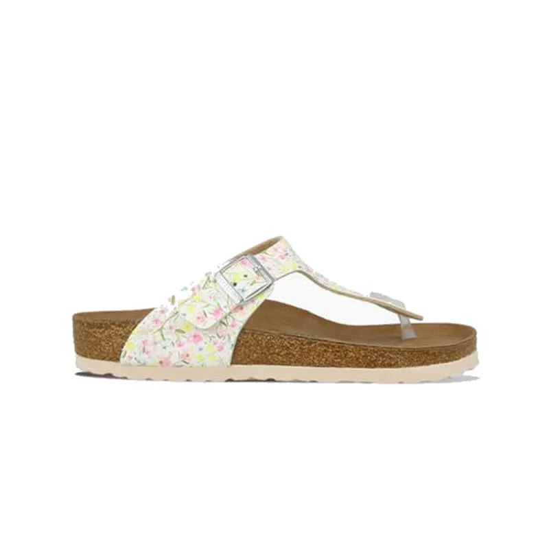 BIRKENSTOCK GIZEH VEGAN WATERCOLOR FLOWER WHITE  LIMITED EDITION - WOMENS