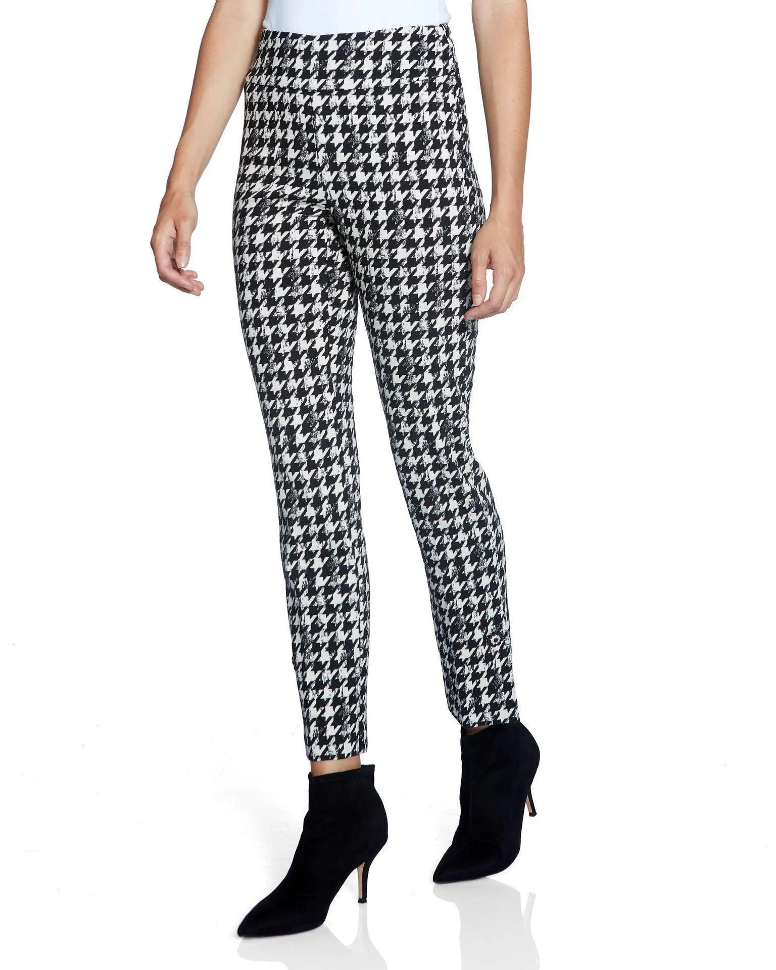 Black & White Herringbone Up! Pants