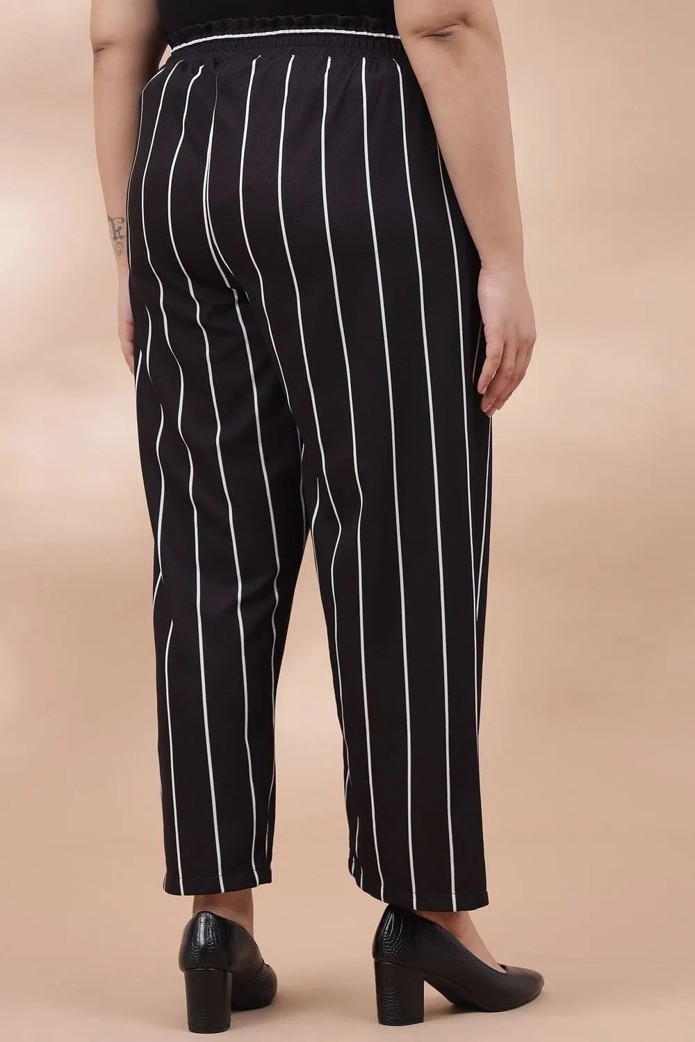 Black White Striped Pants