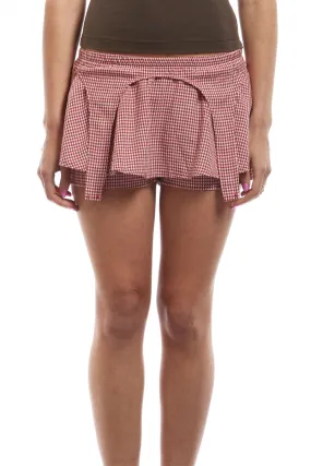 BLONDITA - RED GINGHAM GARTA SKORT