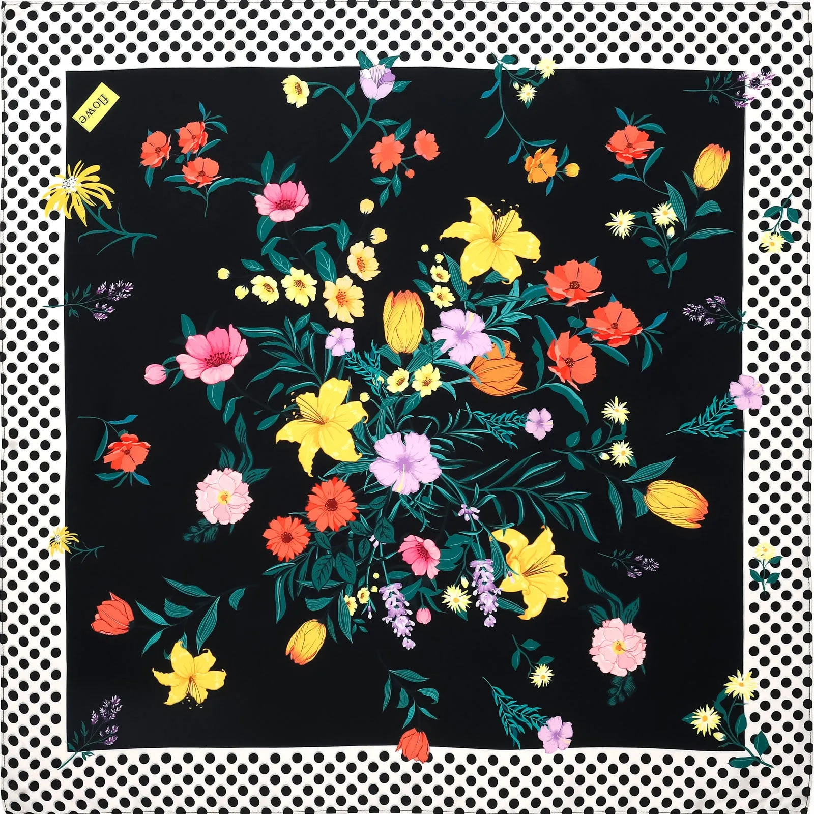 Blooming Polka Dot Square Scarf