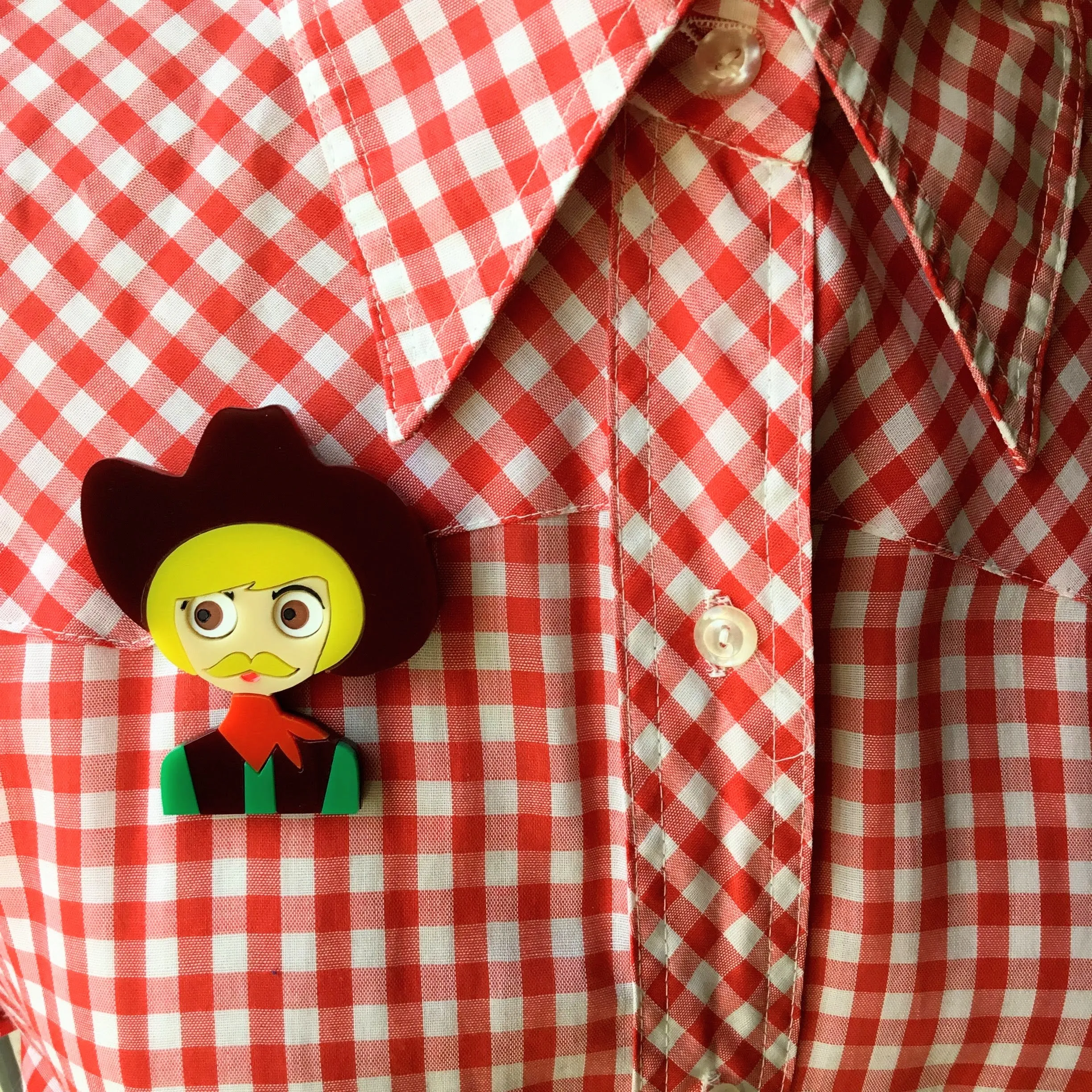 BOB Cowboy Acrylic Brooch, February Limited Numbered Edition