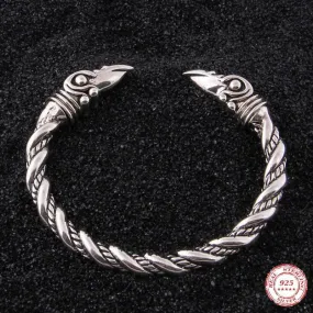 Bracelet Viking en Argent Sterling 925 - Corbeaux d'Odin