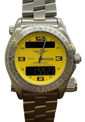 Breitling Emergency 43mm E76321 Yellow Dial SuperQuartz Men's Watch