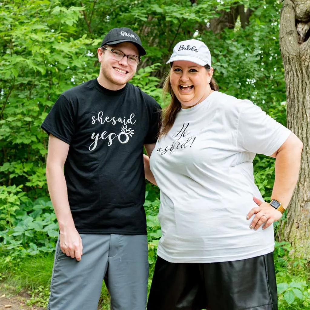 Bride & Groom Baseball Hat Set