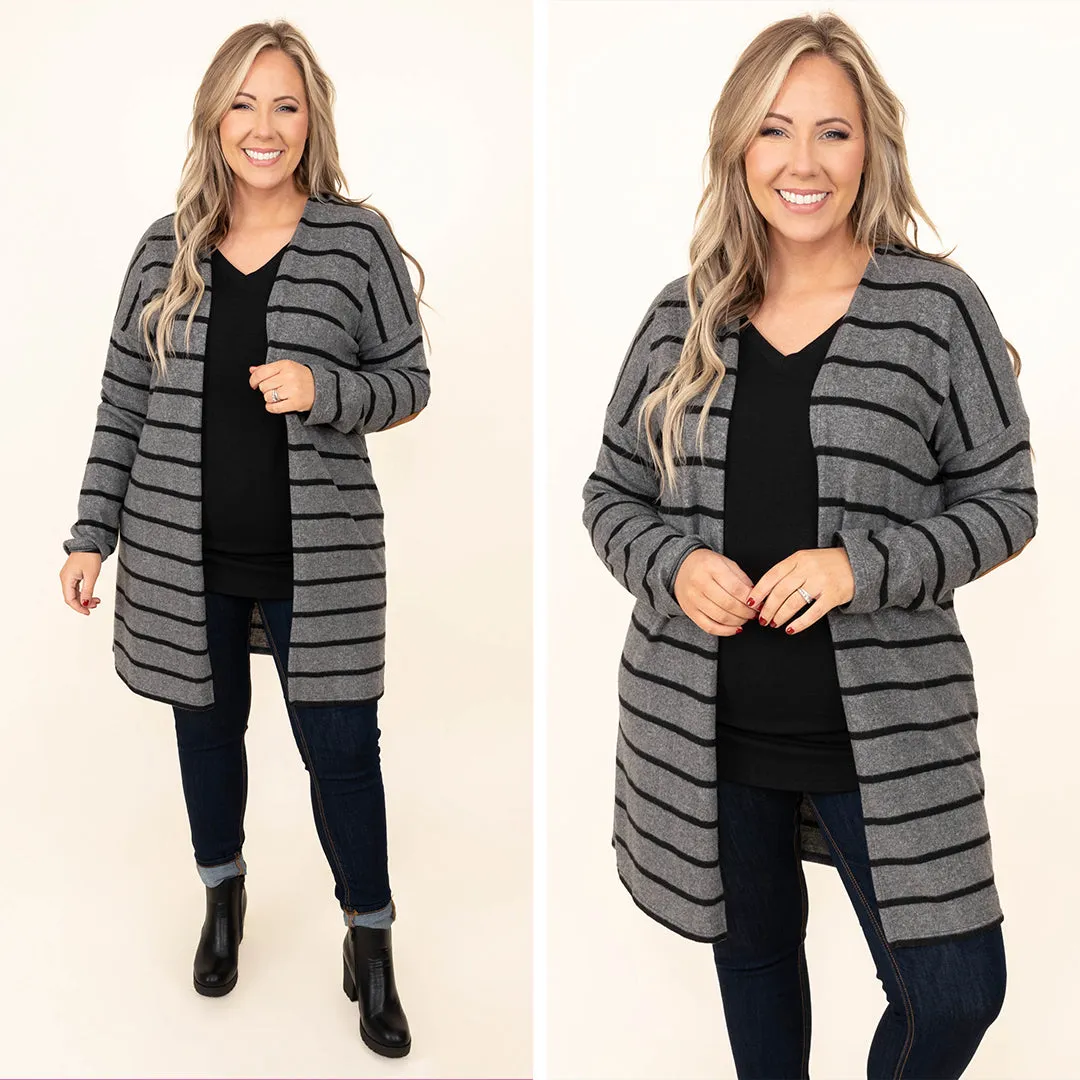 Bringing The Heat Cardigan, Charcoal-Black