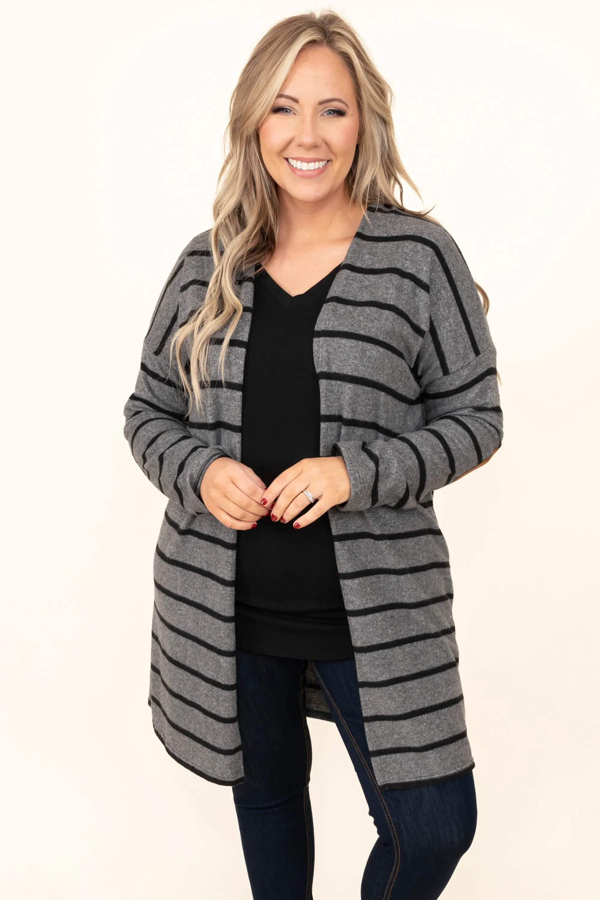 Bringing The Heat Cardigan, Charcoal-Black