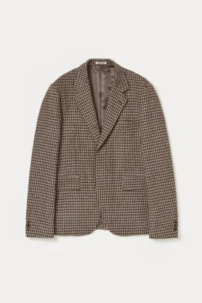 British Wool Tweed Over Jacket - Brown Tweed