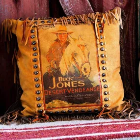 Buck Jones Leather Vintage Poster Pillow