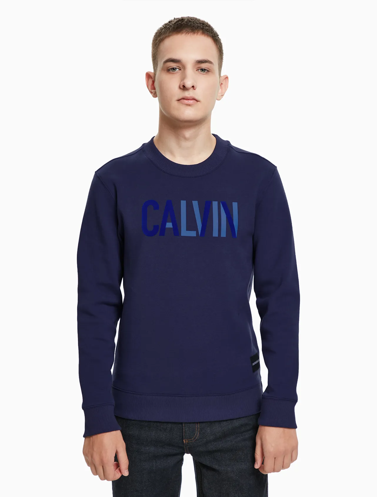 CALVIN LOGO PULLOVER SWEATSHIRT 4AFKS98-496 Dark Blue