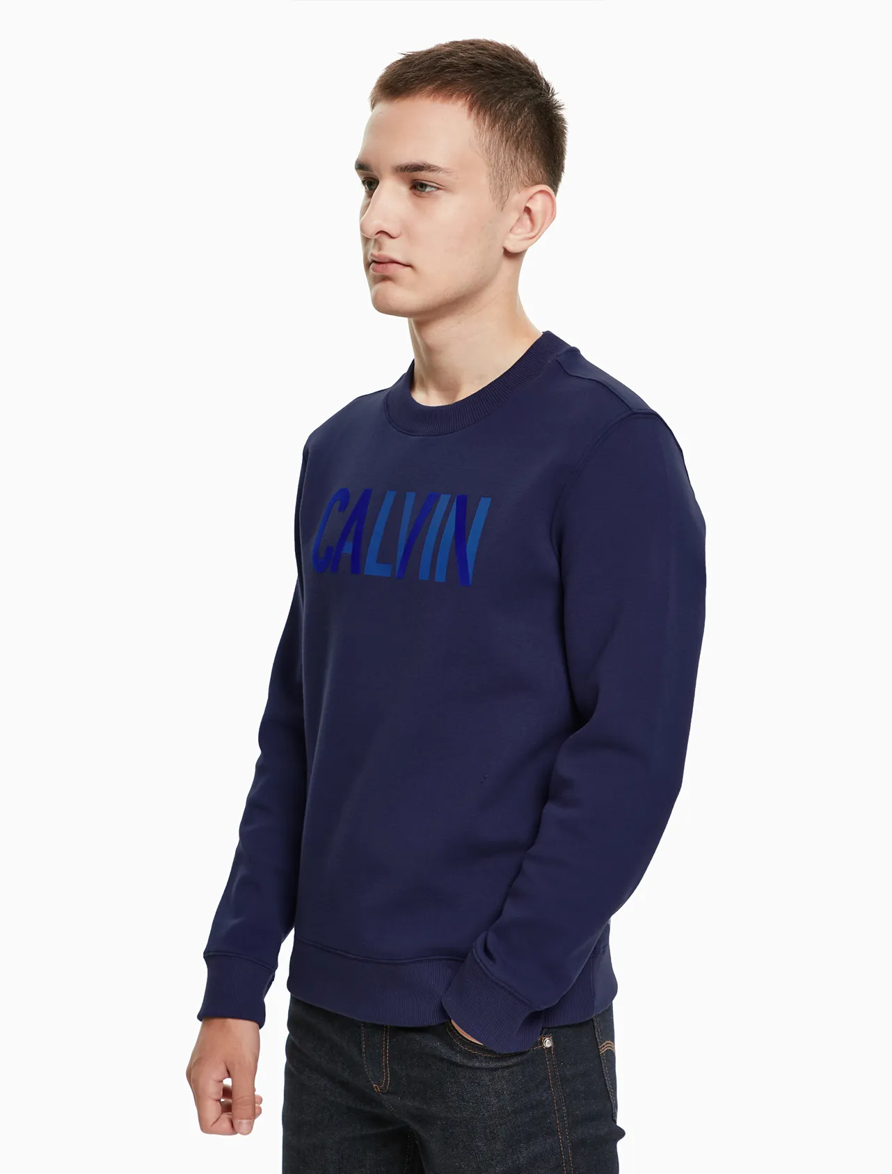 CALVIN LOGO PULLOVER SWEATSHIRT 4AFKS98-496 Dark Blue