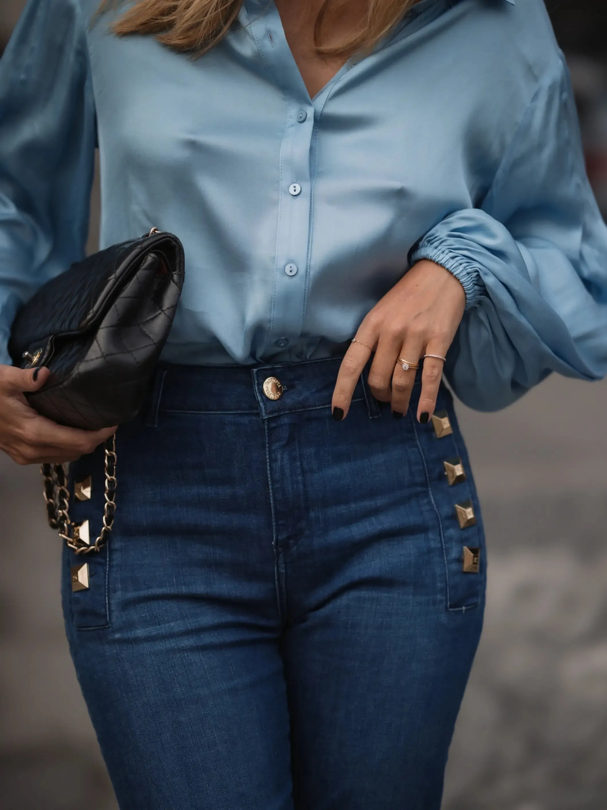 Calça Corte De Sino Com Rebites Personalizados - Scripta