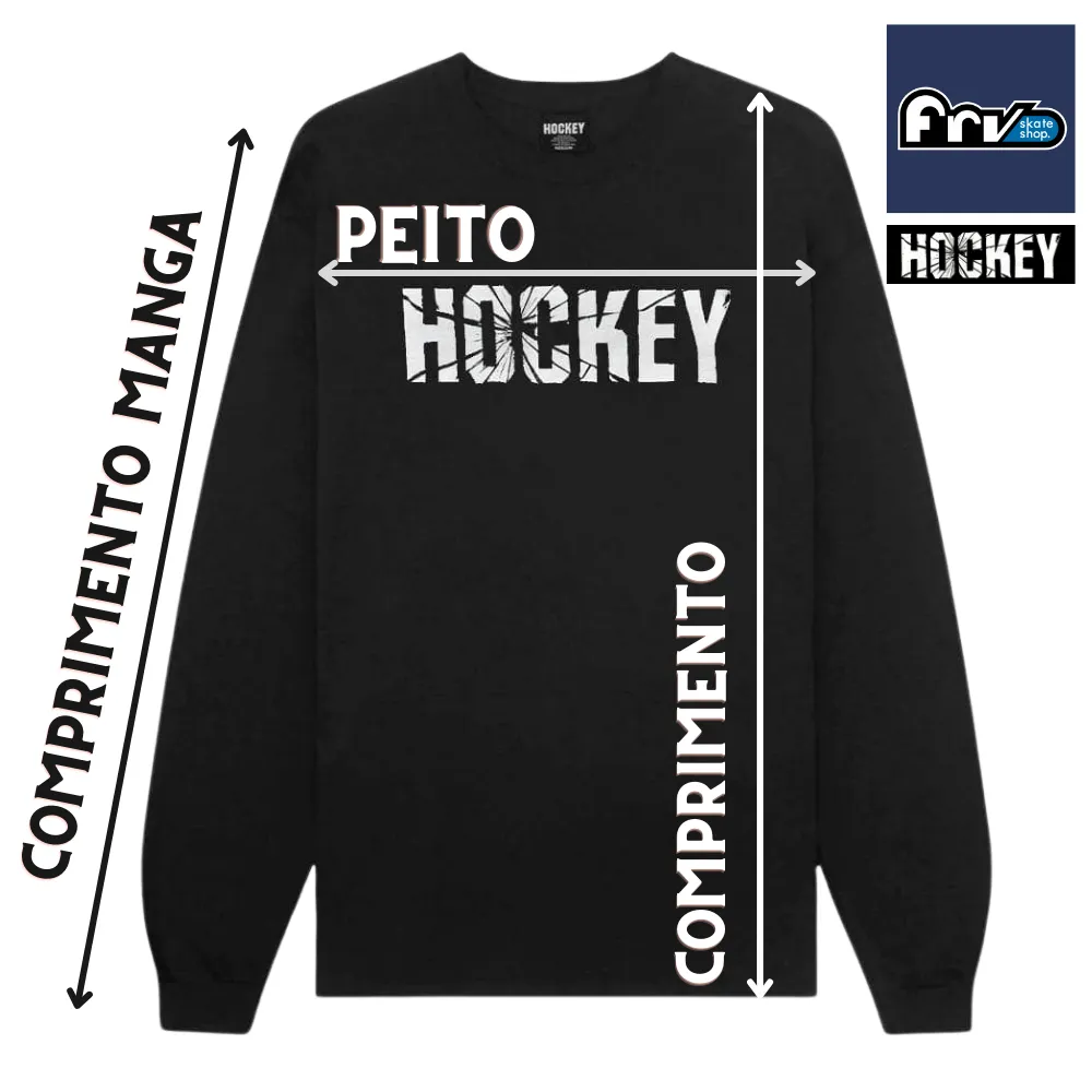 Camiseta Hockey Skateboard Shatter Manga Longa Black