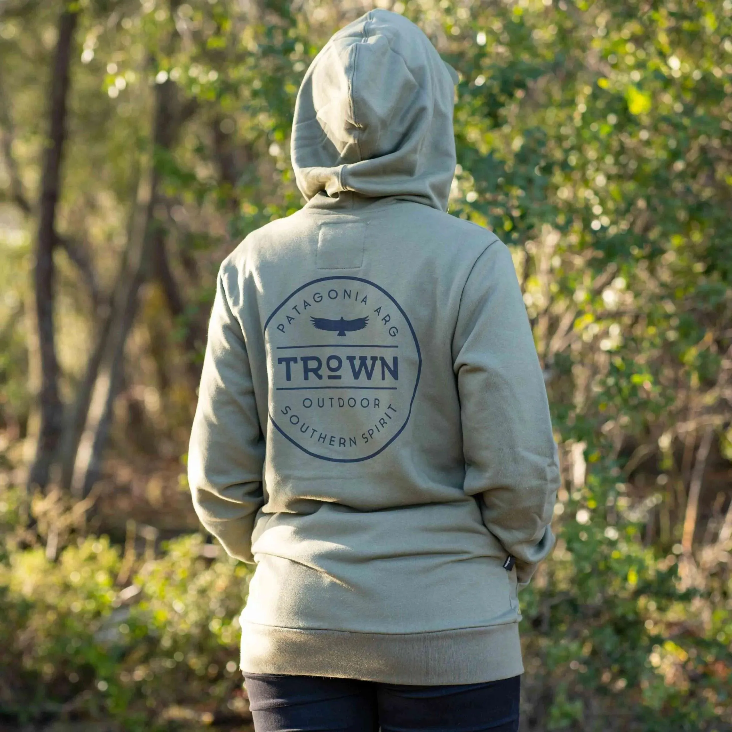 Campera Trown Zip Logo Circle Verde