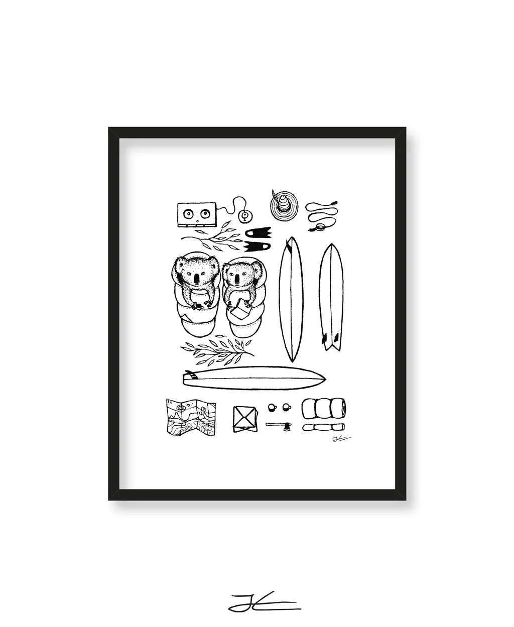 Camping Koalas - Print/ Framed Print