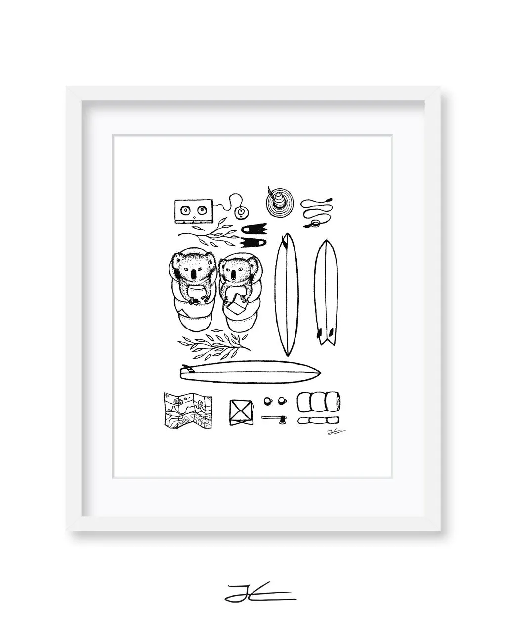 Camping Koalas - Print/ Framed Print