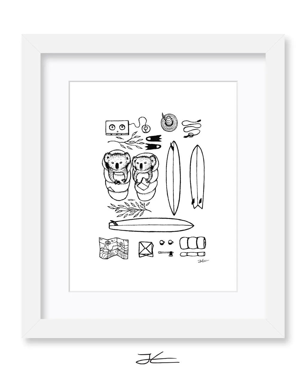 Camping Koalas - Print/ Framed Print