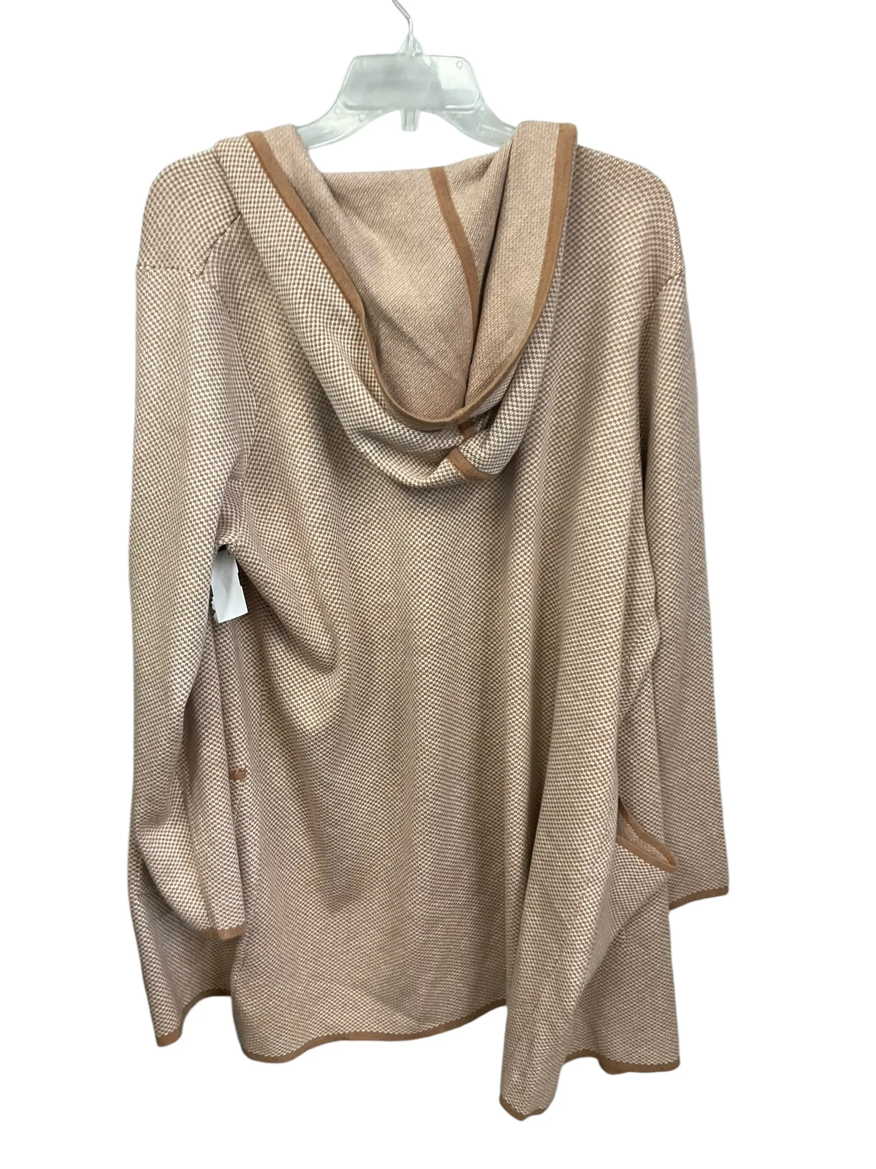 Cardigan By Adrienne Vittadini In Tan & White, Size: 2x