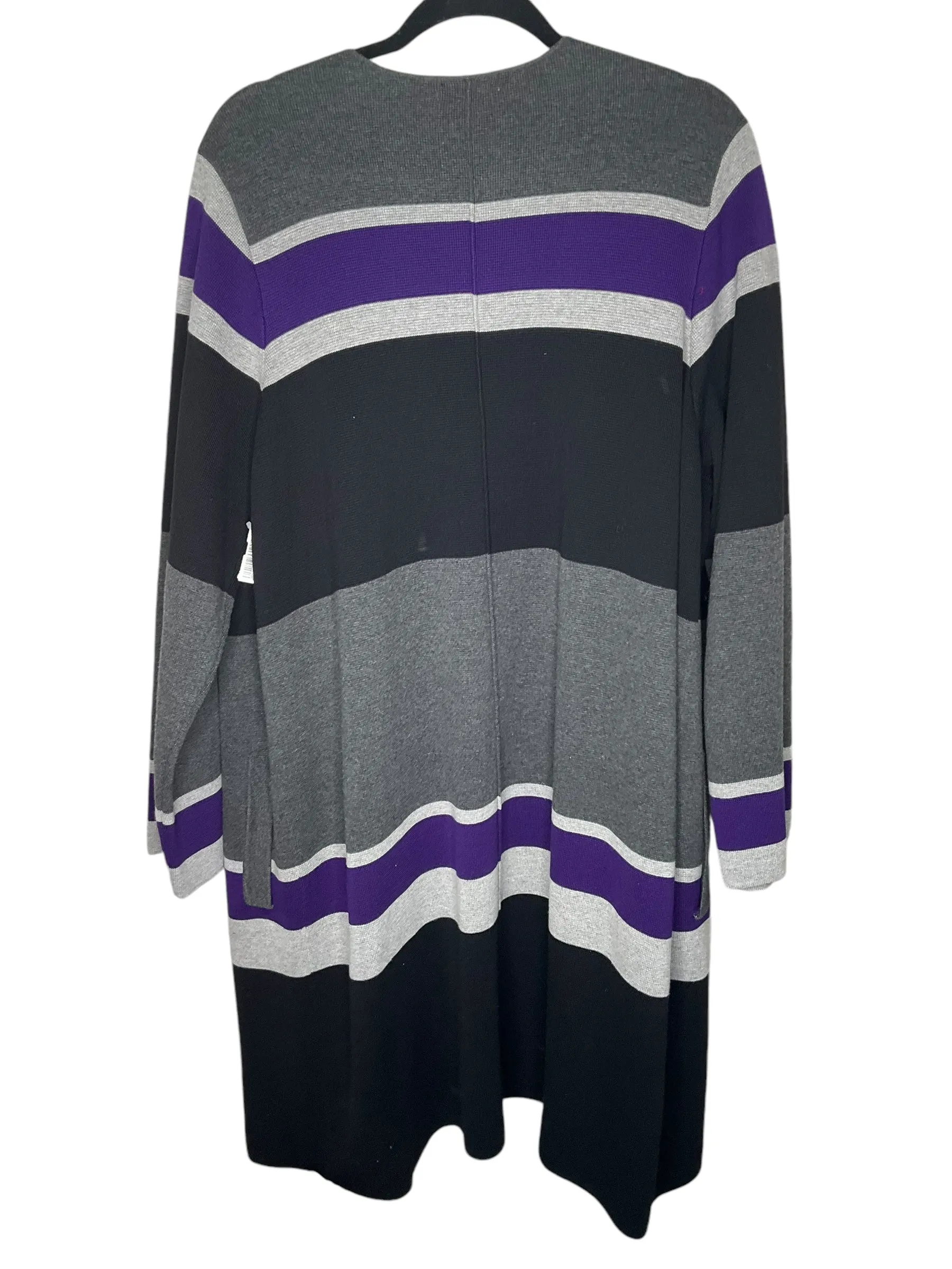 Cardigan By Calvin Klein In Black & Purple, Size: 1x