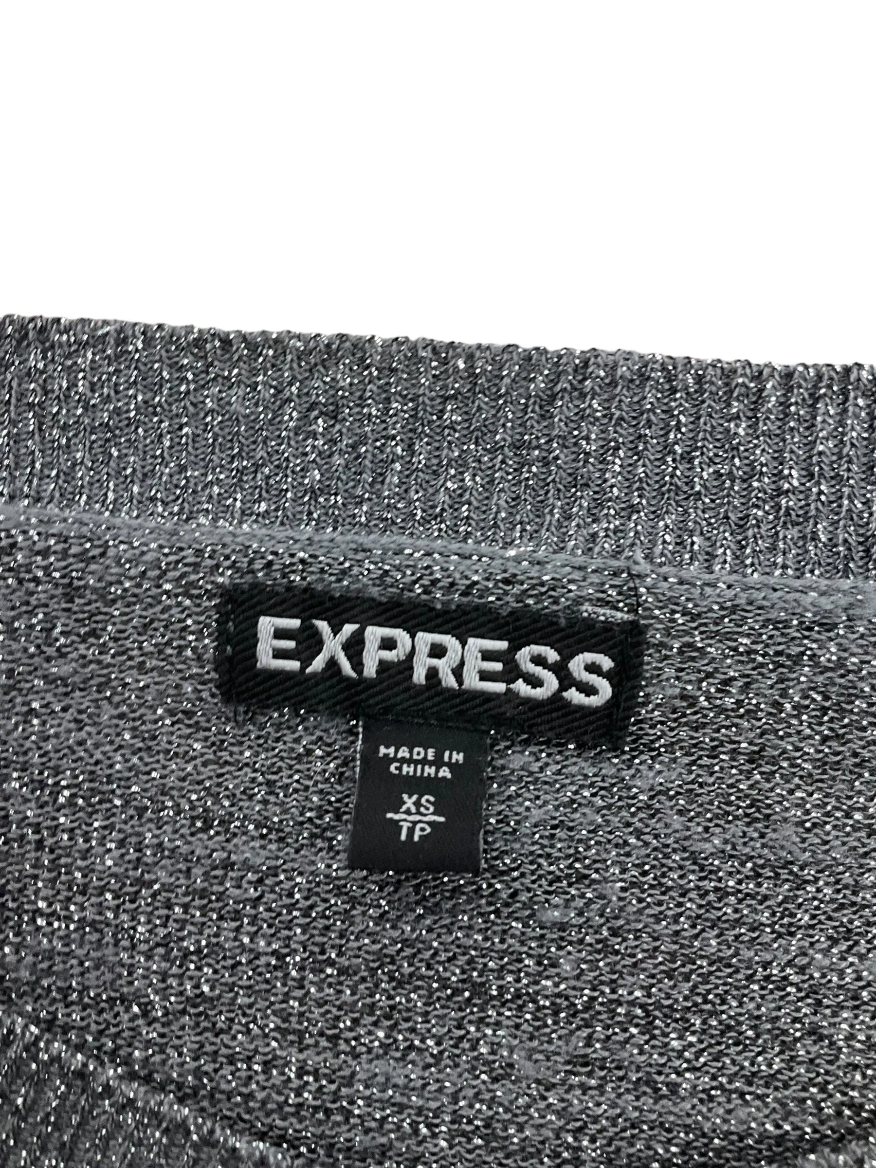 Cardigan By Express In Silver, Size: Xs