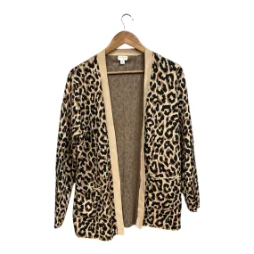 Cardigan By J. Crew In Animal Print, Size: M