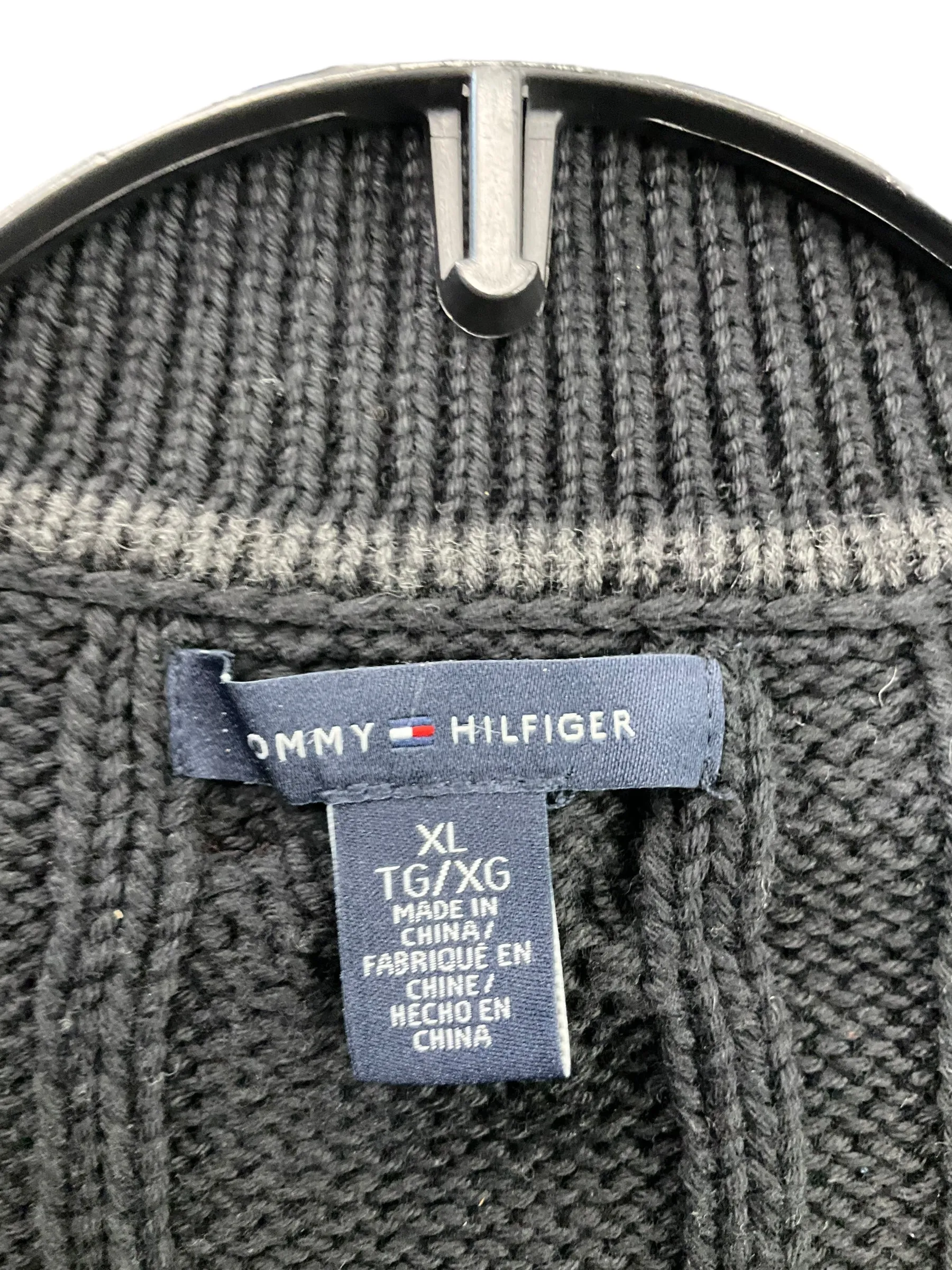 Cardigan By Tommy Hilfiger In Black, Size: Xl