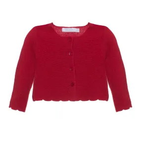 cardigan cropped knit - red-960