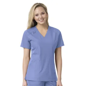 Carhartt Force Liberty Women's Multi-Pocket V-Neck Scrub Top - Ceil Blue