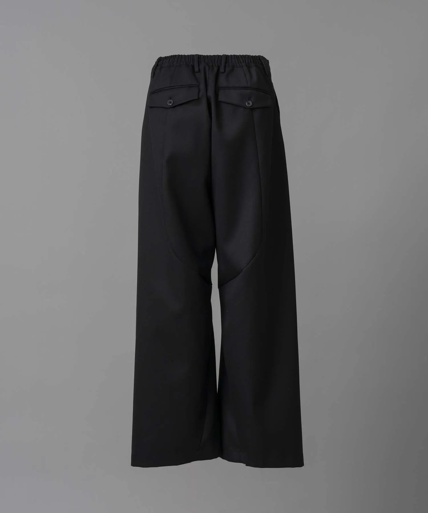 Chambray Wool Prime-Wide Three-Dimensional Cutting Pants