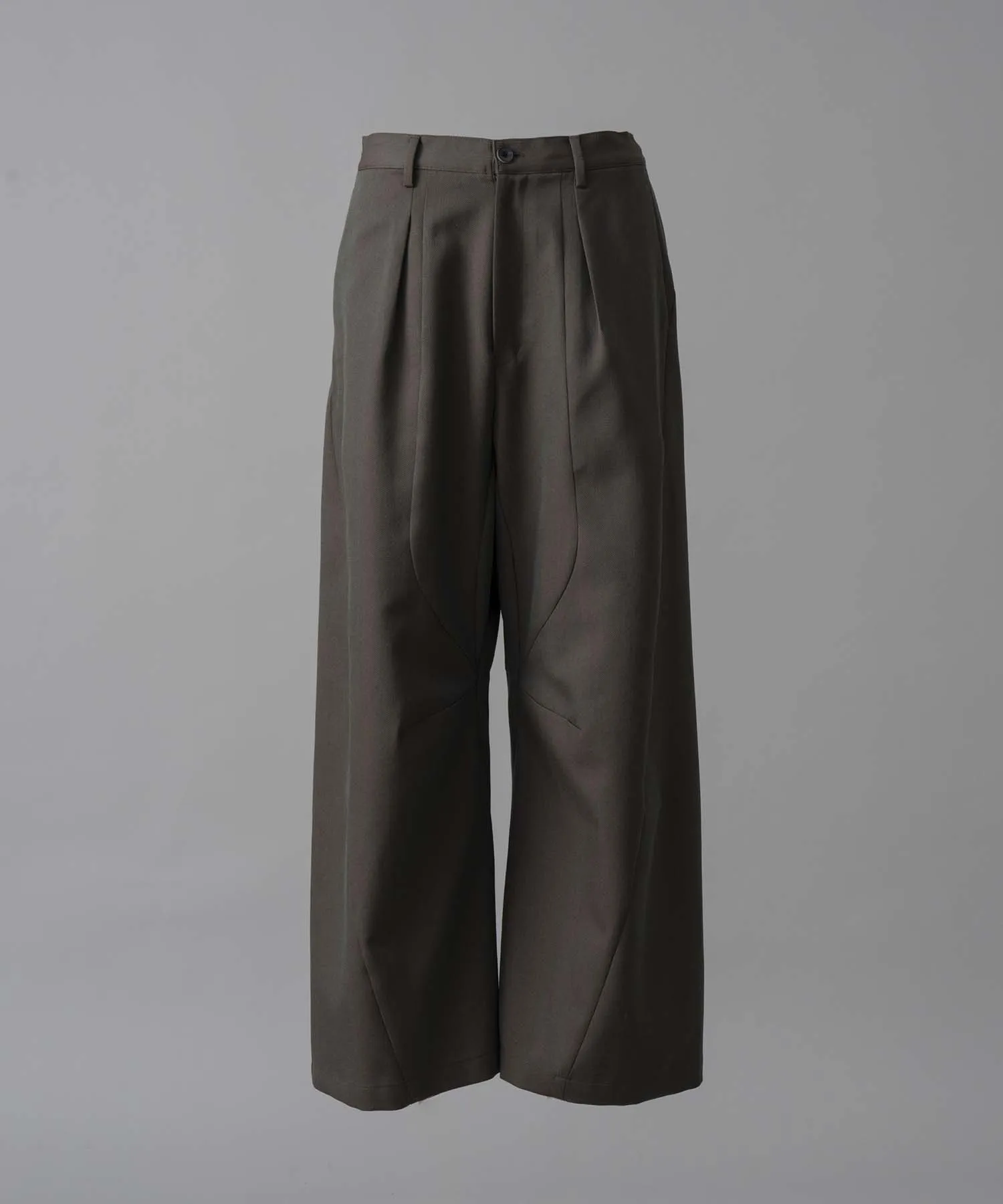 Chambray Wool Prime-Wide Three-Dimensional Cutting Pants