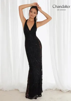 Chandalier 30166 Sequin Halter Dress