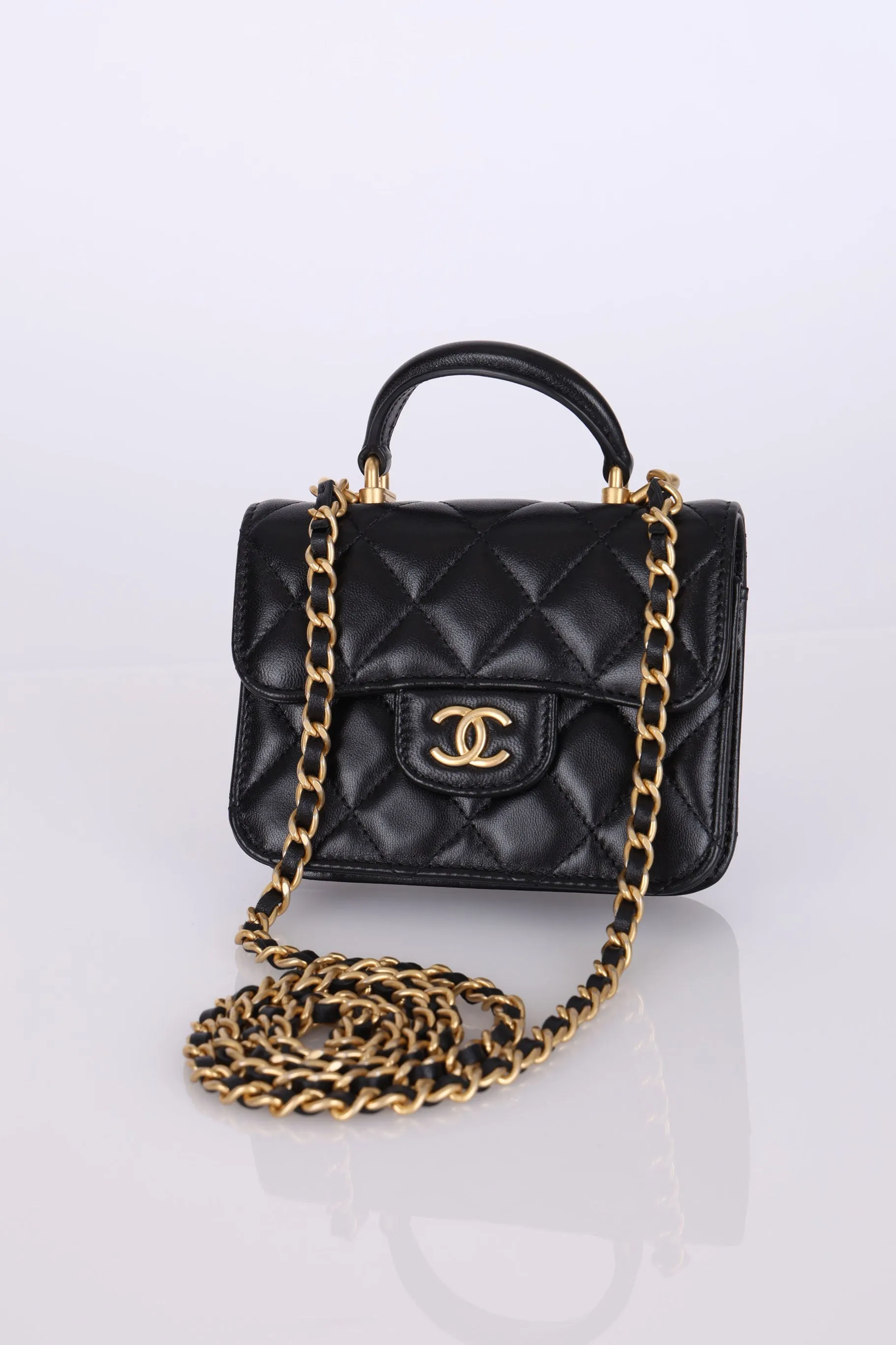 Chanel 2021 Lambskin Mini Top Handle