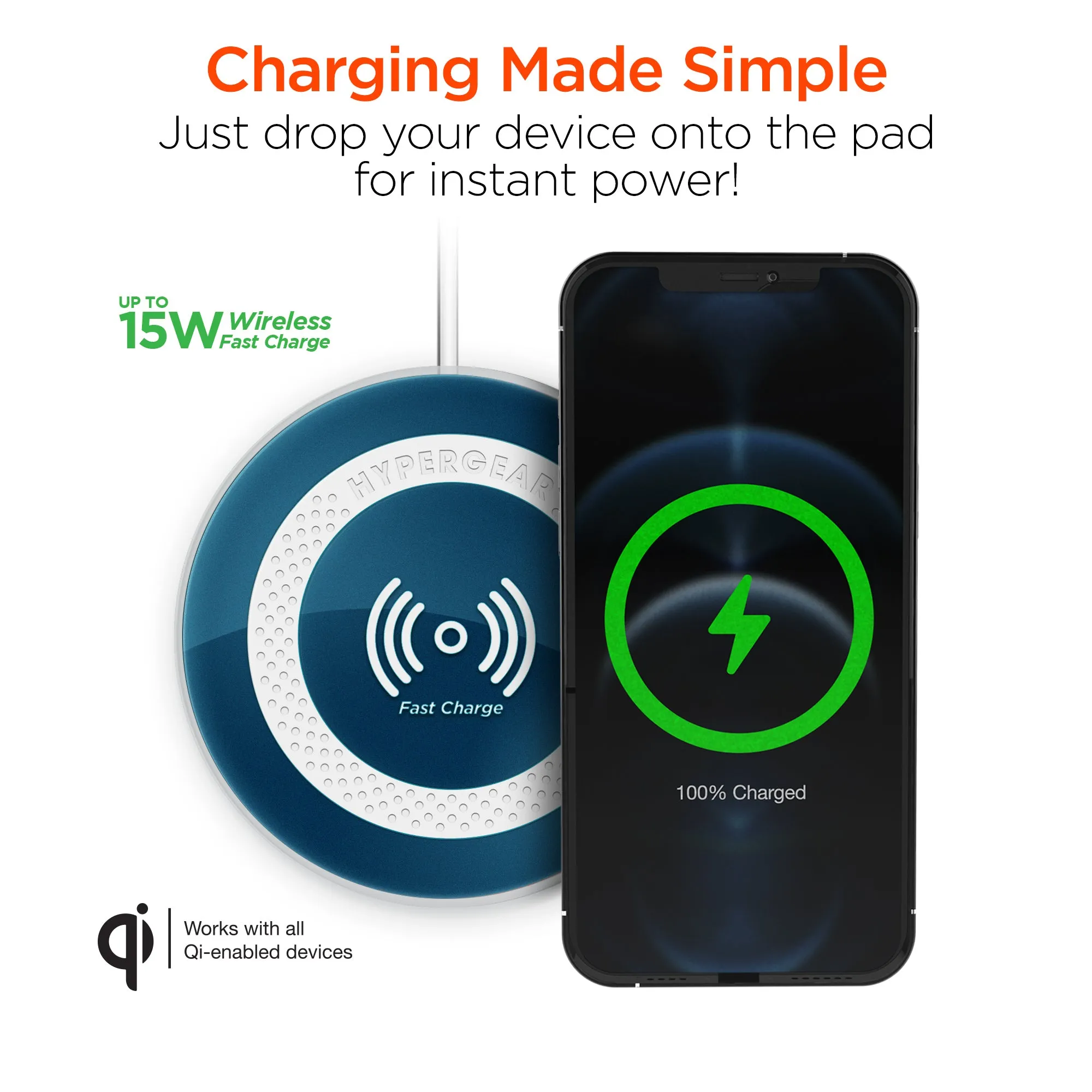 ChargePad Pro 15W Wireless Fast Charger | Blue