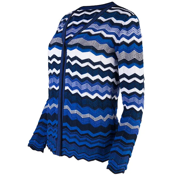 Chevron Cardigan in Blue