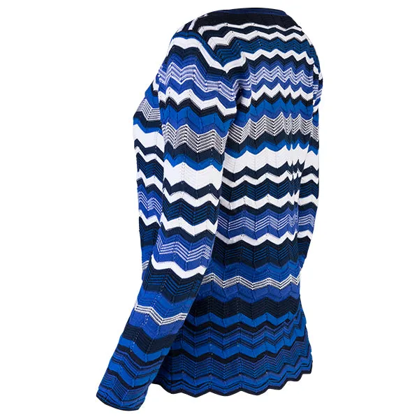 Chevron Cardigan in Blue